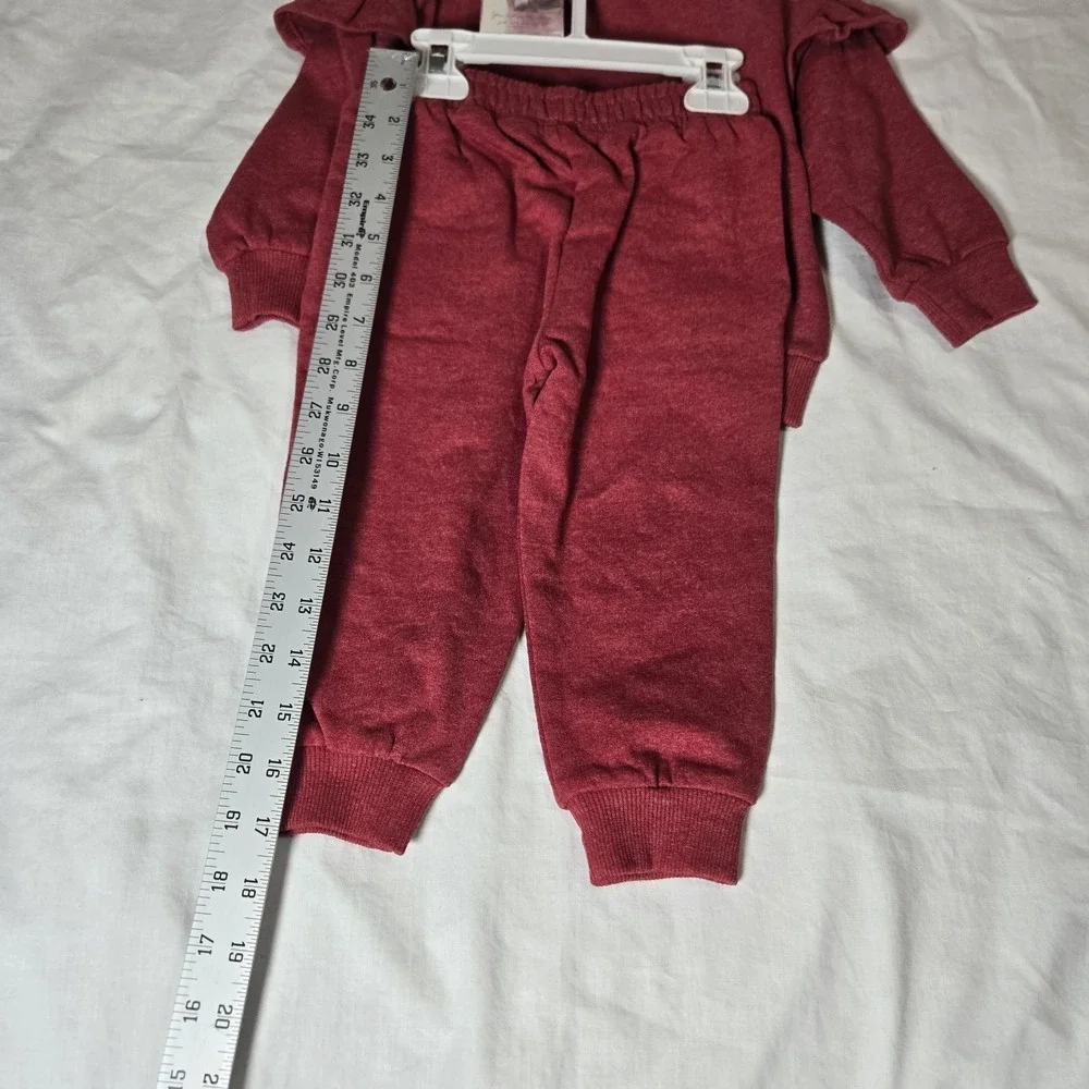Jessica Simpson Two-Piece Sweat Suit Outfit Red Merry Baby Girl‎ 18MO NWT